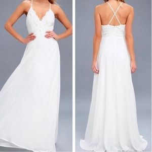 NWOT Madalyn white lace maxi dress